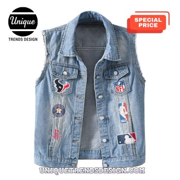 Premium Houston Mixed Sleeveless Denim Jacket