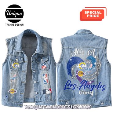 Premium Los Angeles Mixed Sleeveless Denim Jacket