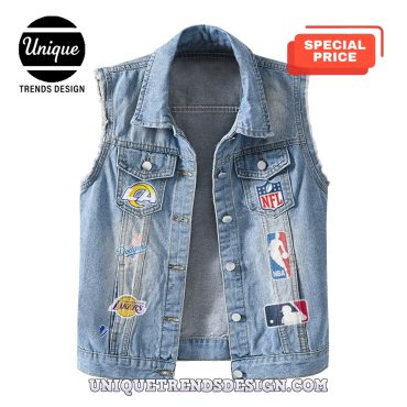Premium Los Angeles Mixed Sleeveless Denim Jacket