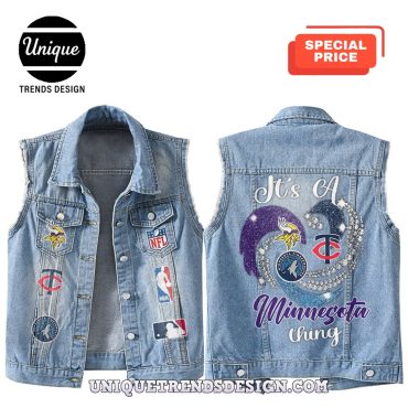 Premium Minnesota Mixed Sleeveless Denim Jacket