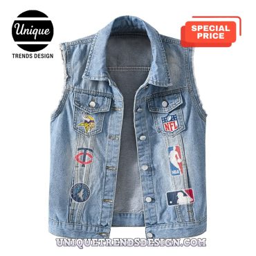Premium Minnesota Mixed Sleeveless Denim Jacket