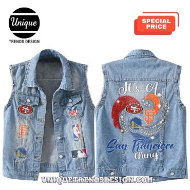 Premium San Francisco Mixed Sleeveless Denim Jacket