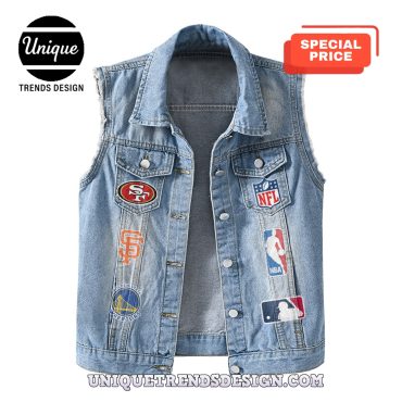 Premium San Francisco Mixed Sleeveless Denim Jacket