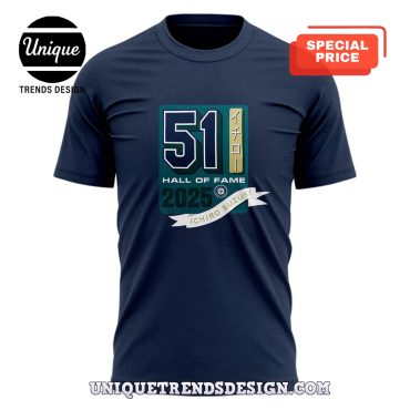 Seattle Mariners Ichiro Suzuki 2025 HOF Navy Shirt