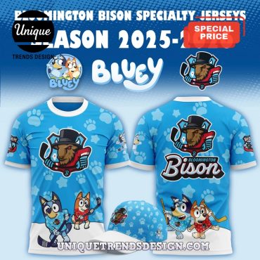2025 Bloomington Bison x Bluey Night Hoodie And Cap