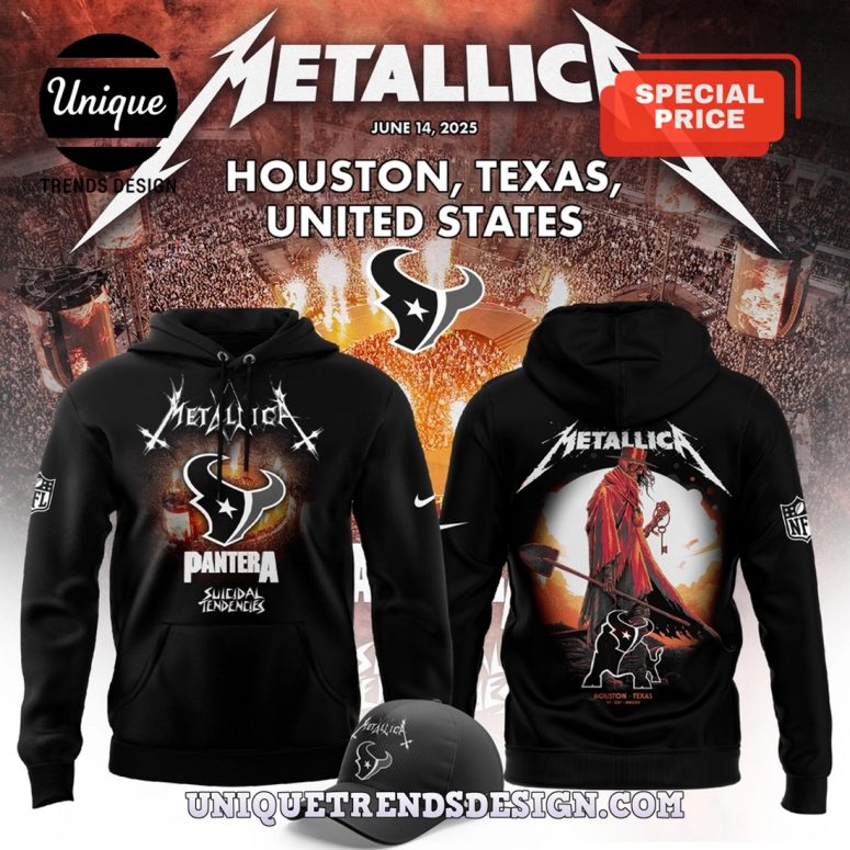 2025 Houston Texans x Metallica Hoodie And Cap