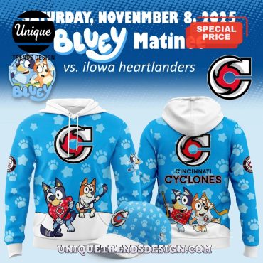 Cincinnati Cyclones x Bluey Day 2025 Hoodie And Cap