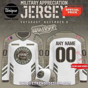 Custom Toledo Walleye x Military Night Hockey Jersey