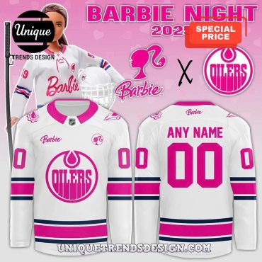 Edmonton Oilers x Barbie Night Hockey Jersey 2025
