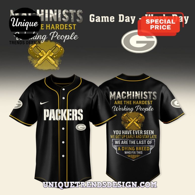 Green Bay Packers Machinists Baseball Jersey
