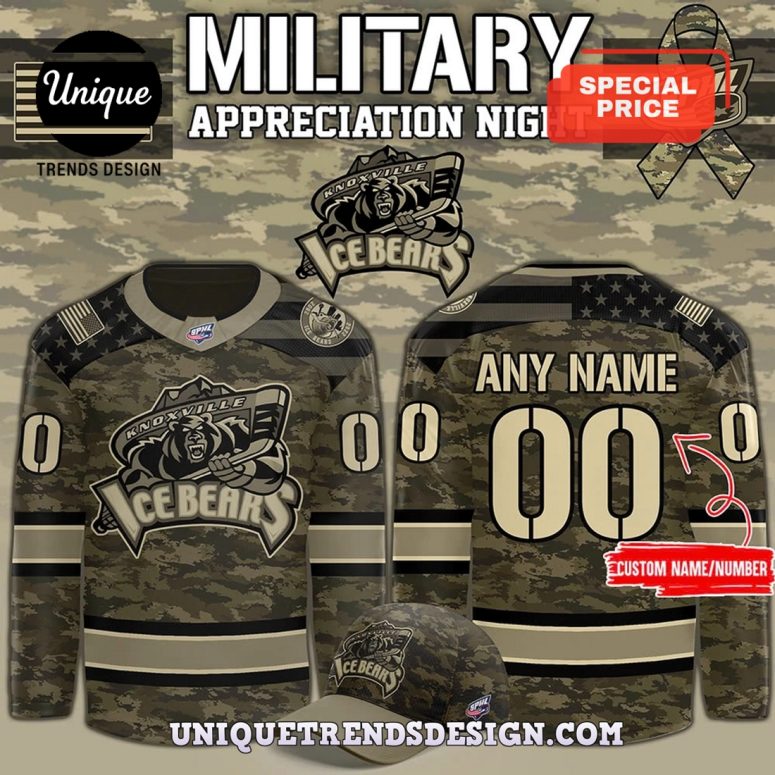 Knoxville Ice Bear x Military Night 2025 Hockey Jersey