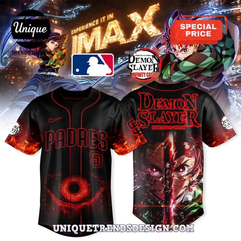 Padres x Demon Slayer Kimetsu no Yaiba Baseball Jersey