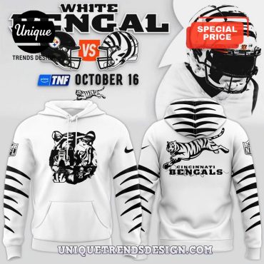 Premium Cincinnati Bengals White Hoodie
