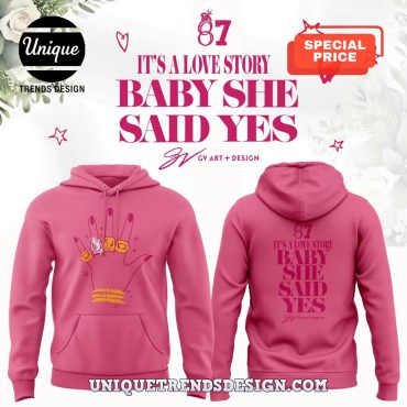 Taylor Swift Baby She Said Yes Pink Hoodie