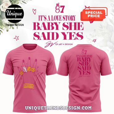 Taylor Swift Baby She Said Yes Pink Hoodie