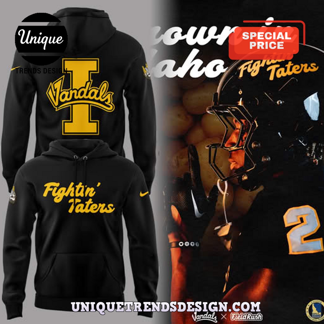 Vandals Gold Fightin Taters Limited Edition Hoodie Vandals Gold Fightin Taters Limited Edition Hoodie