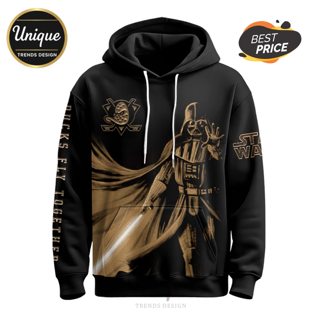 Anaheim Ducks The Sith Bolt Hoodie And Cap Anaheim Ducks The Sith Bolt Hoodie And Cap