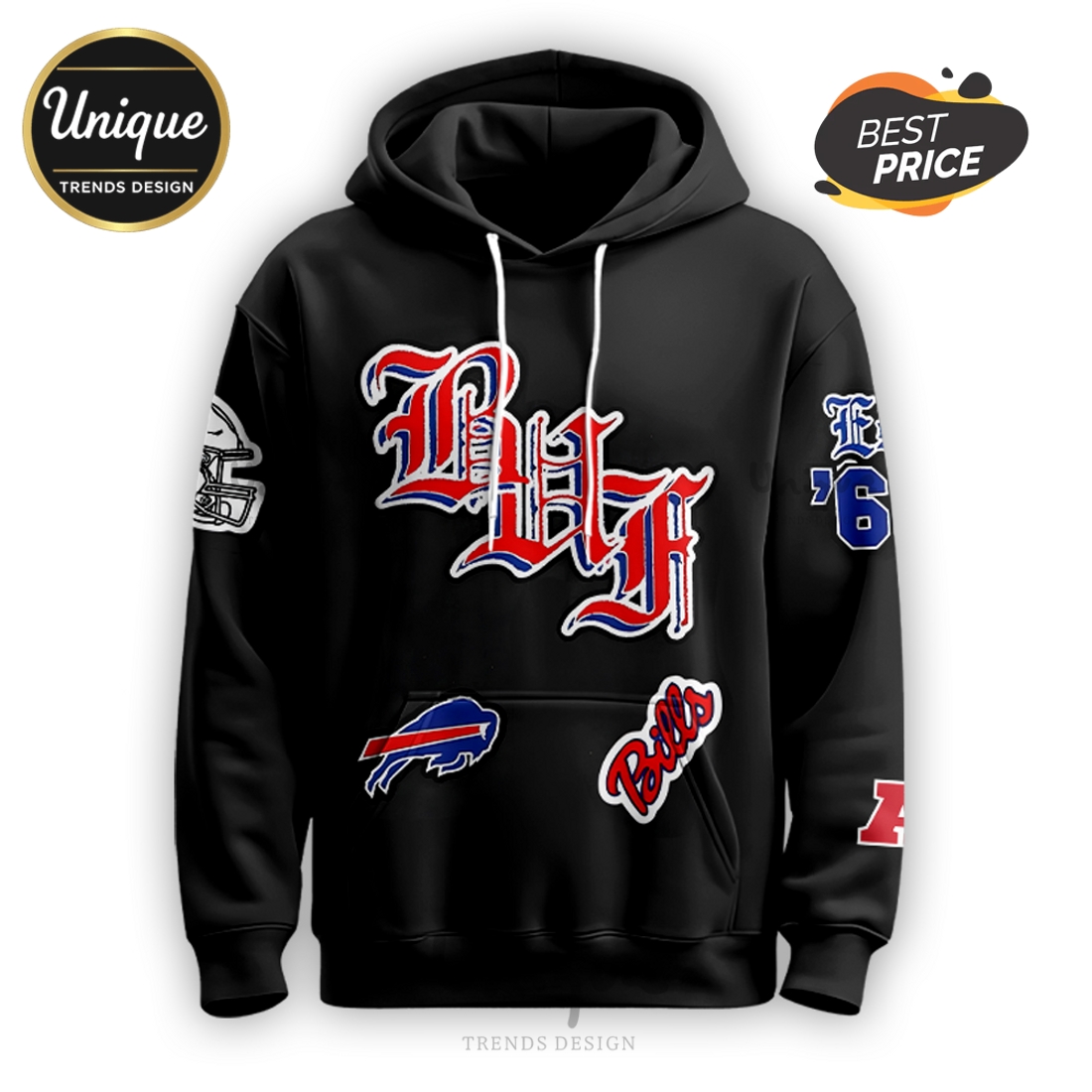 Buffalo Bills Vintage Black Old Hoodie And Cap Buffalo Bills Vintage Black Old Hoodie And Cap