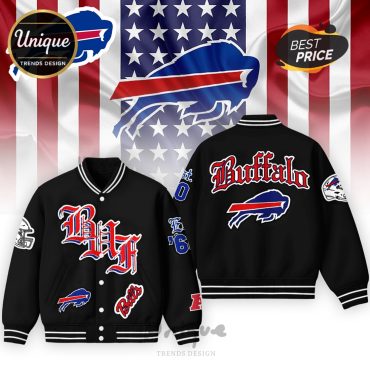 Buffalo Bills Vintage Black Old Varsity Jacket 2025