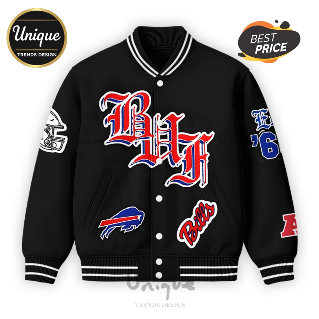 Buffalo Bills Vintage Black Old Varsity Jacket 2025 Buffalo Bills Vintage Black Old Varsity Jacket 2025