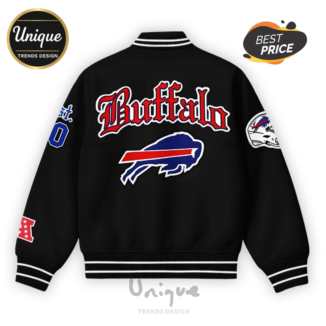 Buffalo Bills Vintage Black Old Varsity Jacket 2025 Buffalo Bills Vintage Black Old Varsity Jacket 2025