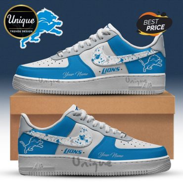 Detroit Lions Print Curve Custom Air Force 1 Sneakers