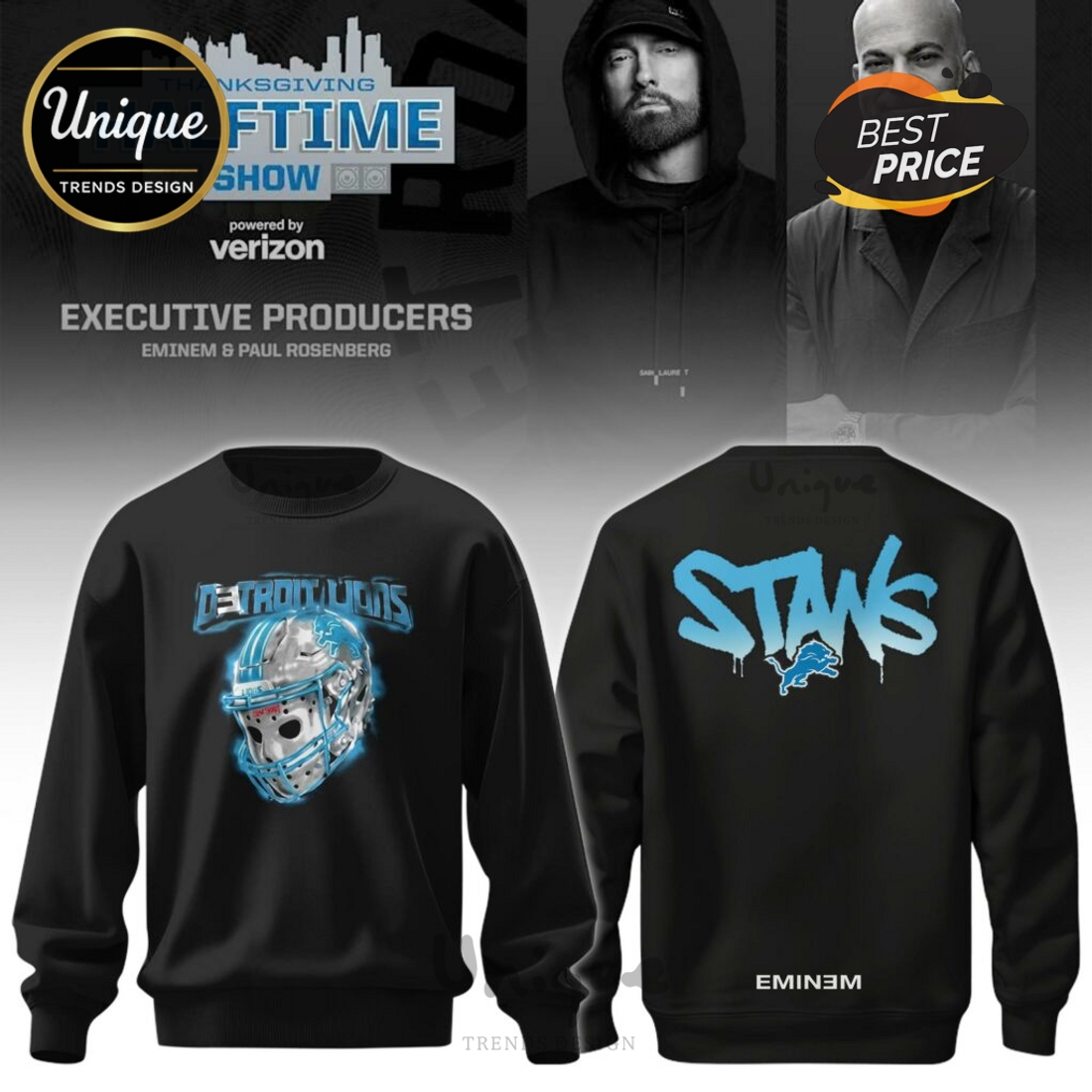 Detroit Lions x Emiem 2025 Halftime Show Hoodie Detroit Lions x Emiem 2025 Halftime Show Hoodie