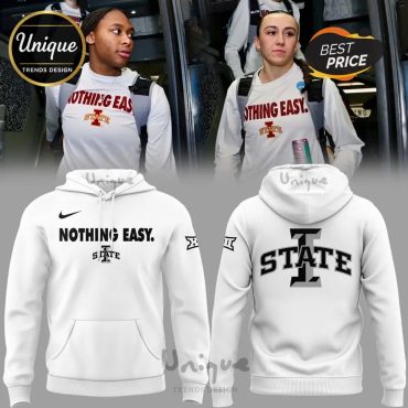 Iowa State Cyclones Nothing Easy Black And White Hoodie