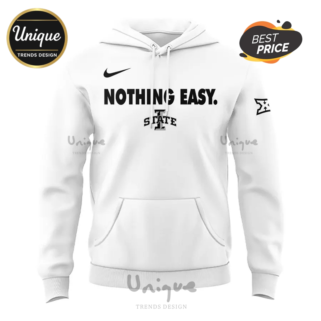Iowa State Cyclones Nothing Easy Black And White Hoodie And Pants Iowa State Cyclones Nothing Easy Black And White Hoodie And Pants