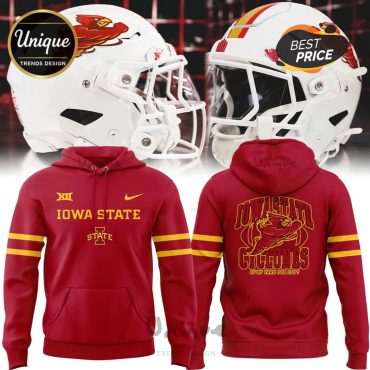Iowa State Football Punching Cy 1995 Logo Red Hoodie