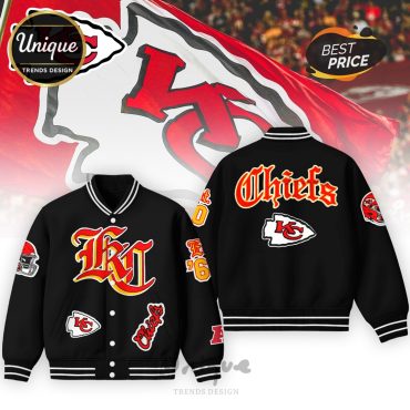 Kansas City Chiefs Vintage Black Old Varsity Jacket 2025