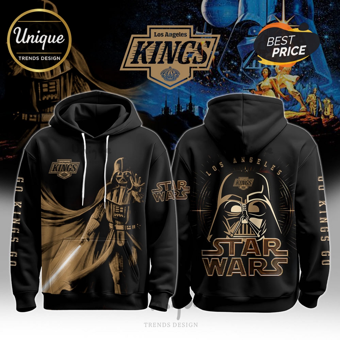Los Angeles Kings The Sith Bolt Hoodie And Cap Los Angeles Kings The Sith Bolt Hoodie And Cap