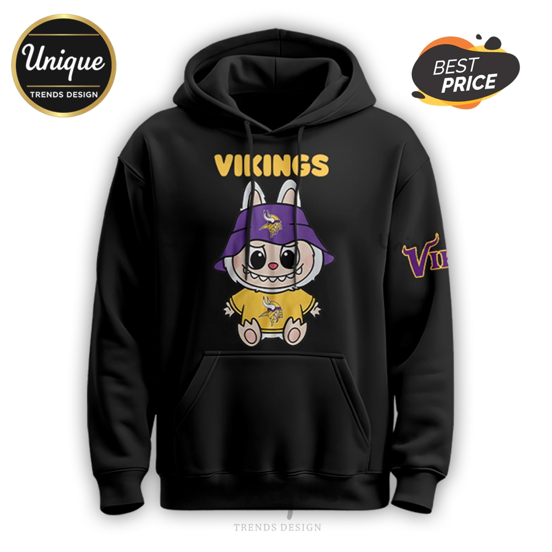 Minnesota Vikings x Labubu Skol Edition Hoodie And Cap Minnesota Vikings x Labubu Skol Edition Hoodie And Cap