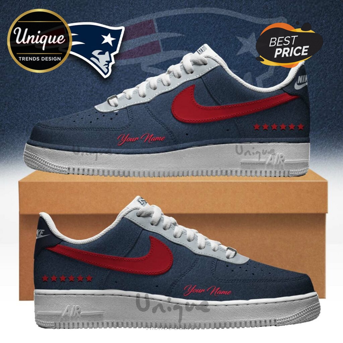 New England Patriots Rivalries Custom Air Force 1 Sneaker 2025 New England Patriots Rivalries Custom Air Force 1 Sneaker 2025