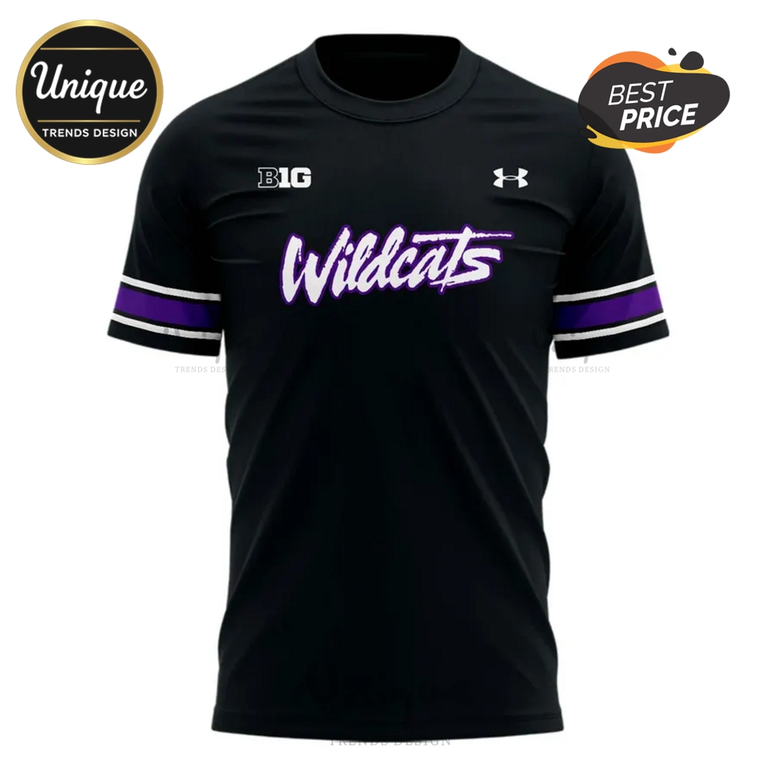 Northwestern Wildcats Football Throwback Black Hoodie Northwestern Wildcats Football Throwback Black Hoodie