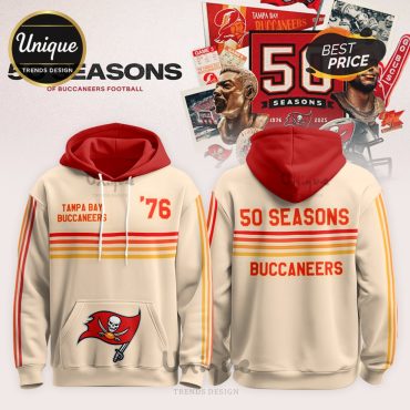 Tampa Bay Buccaneers 50 Seasons Cream Hoodie And Pants
