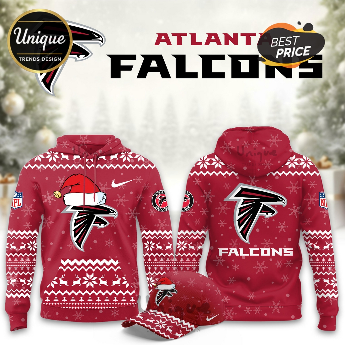 Atlanta Falcons Christmas Limited Hoodie And Cap Atlanta Falcons Christmas Limited Hoodie And Cap