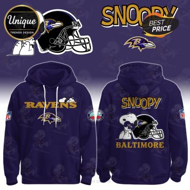 Baltimore Ravens NFL x Snoopy Hoodie And Cap