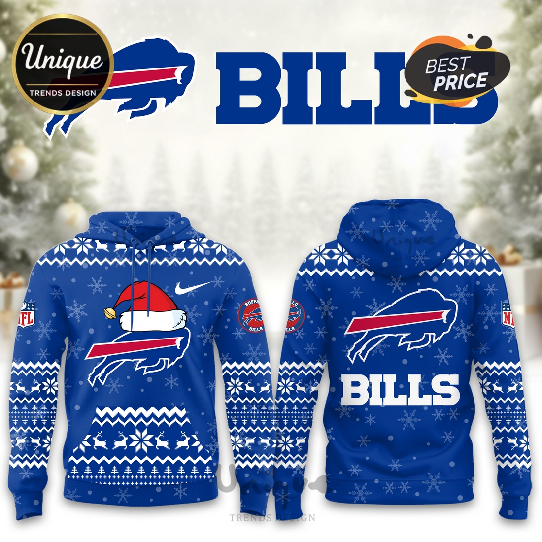 Buffalo Bills Christmas Limited Hoodie And Cap Buffalo Bills Christmas Limited Hoodie And Cap