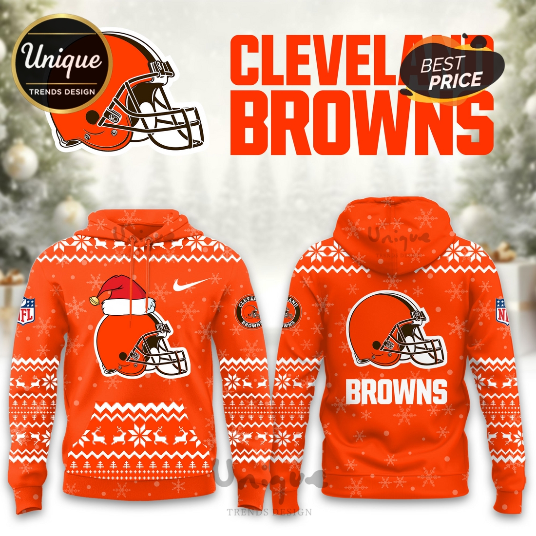 Cleveland Browns Christmas Limited Hoodie And Cap Cleveland Browns Christmas Limited Hoodie And Cap