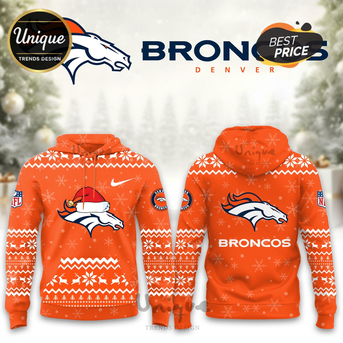 Denver Broncos Christmas Limited Hoodie And Cap Denver Broncos Christmas Limited Hoodie And Cap