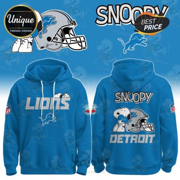 Detroit Lions NFL x Snoopy Hoodie And Cap