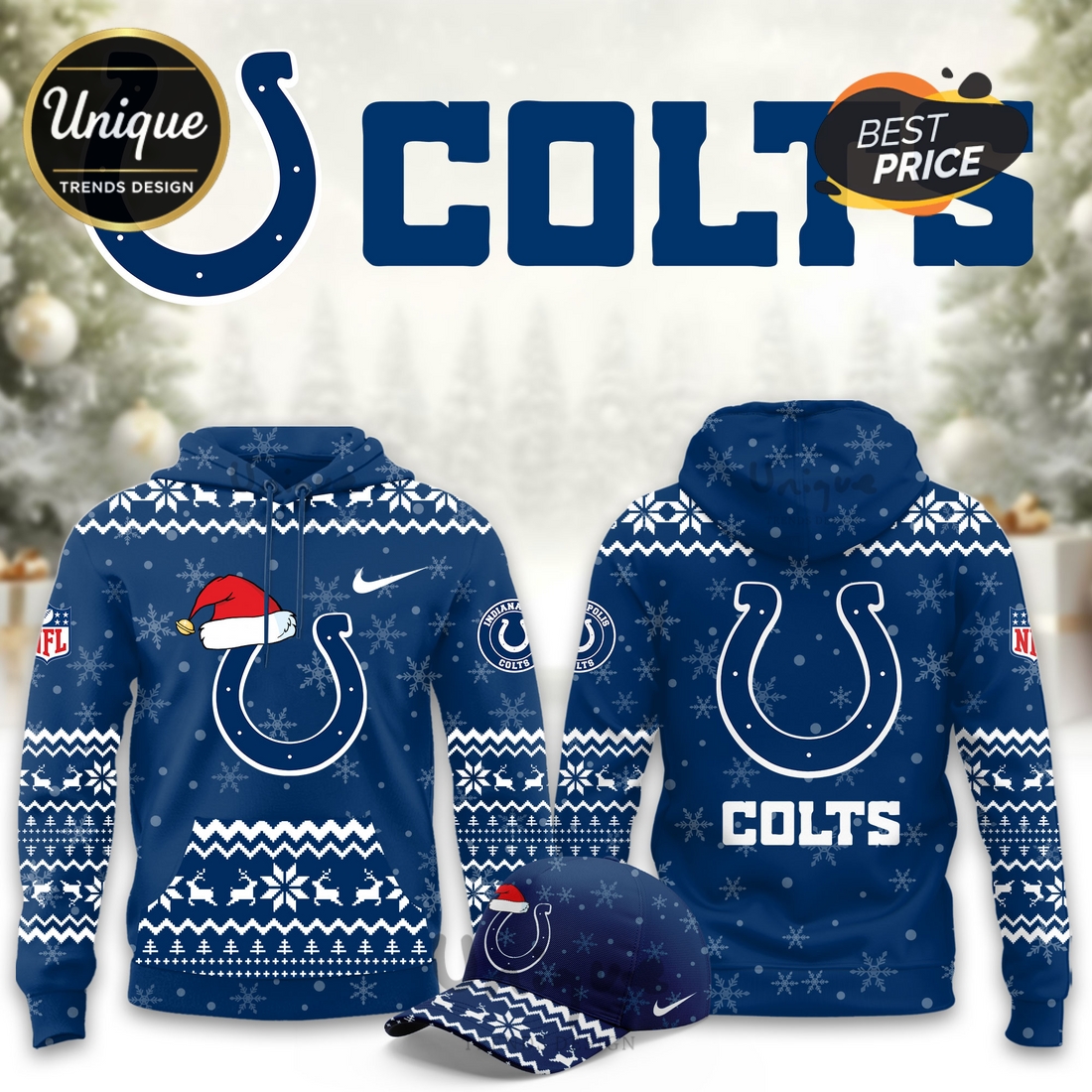 Indianapolis Colts Christmas Limited Hoodie And Cap Indianapolis Colts Christmas Limited Hoodie And Cap