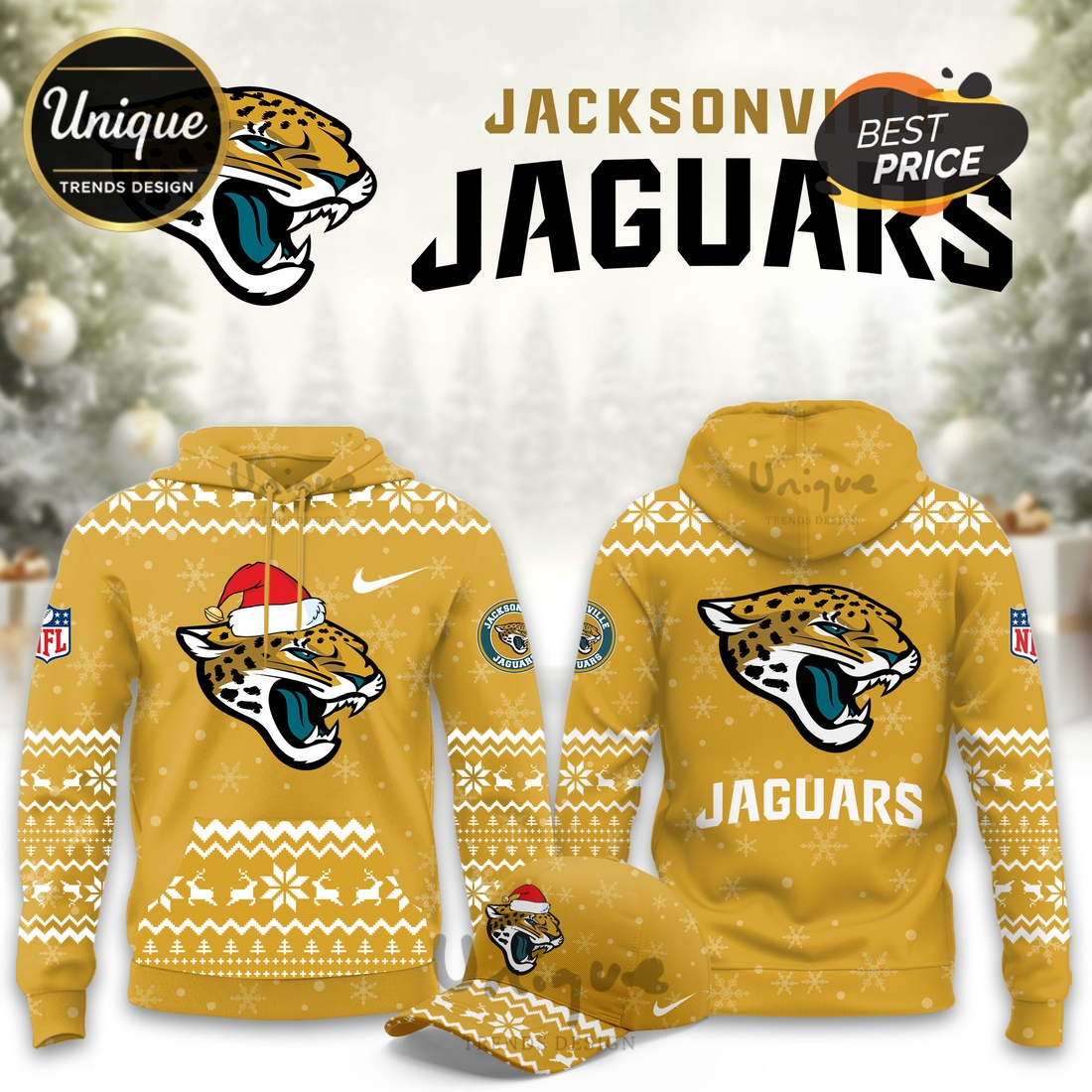 Jacksonville Jaguars Christmas Limited Hoodie And Cap Jacksonville Jaguars Christmas Limited Hoodie And Cap