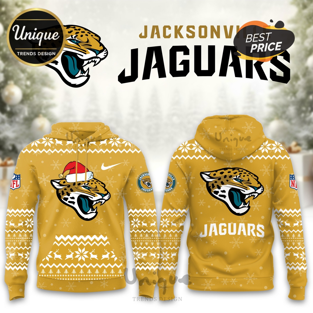 Jacksonville Jaguars Christmas Limited Hoodie And Cap Jacksonville Jaguars Christmas Limited Hoodie And Cap