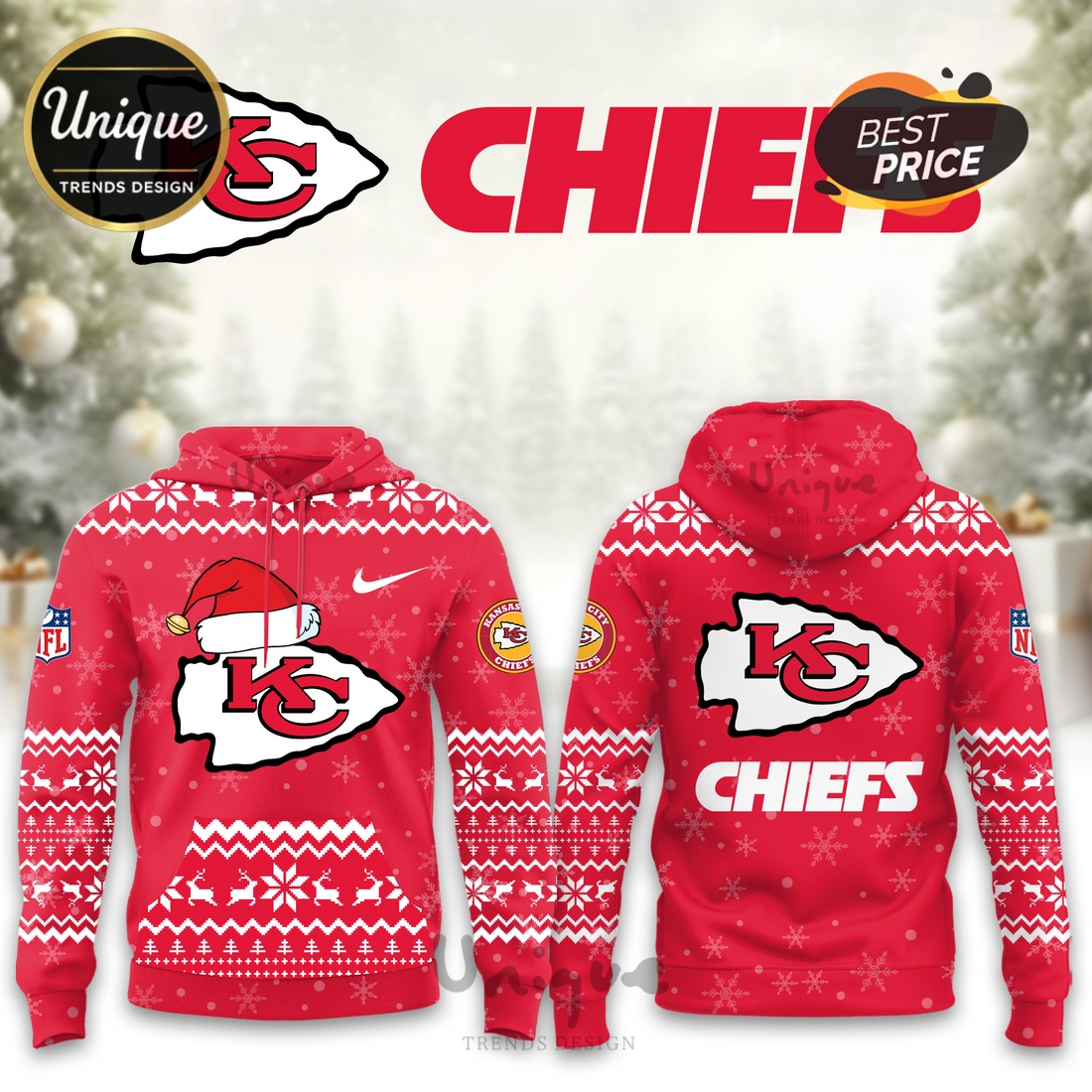 Kansas City Chiefs Christmas Limited Hoodie And Cap Kansas City Chiefs Christmas Limited Hoodie And Cap