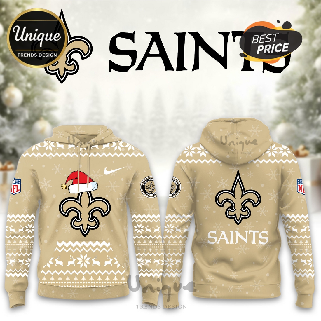 New Orleans Saints Christmas Limited Hoodie And Cap New Orleans Saints Christmas Limited Hoodie And Cap