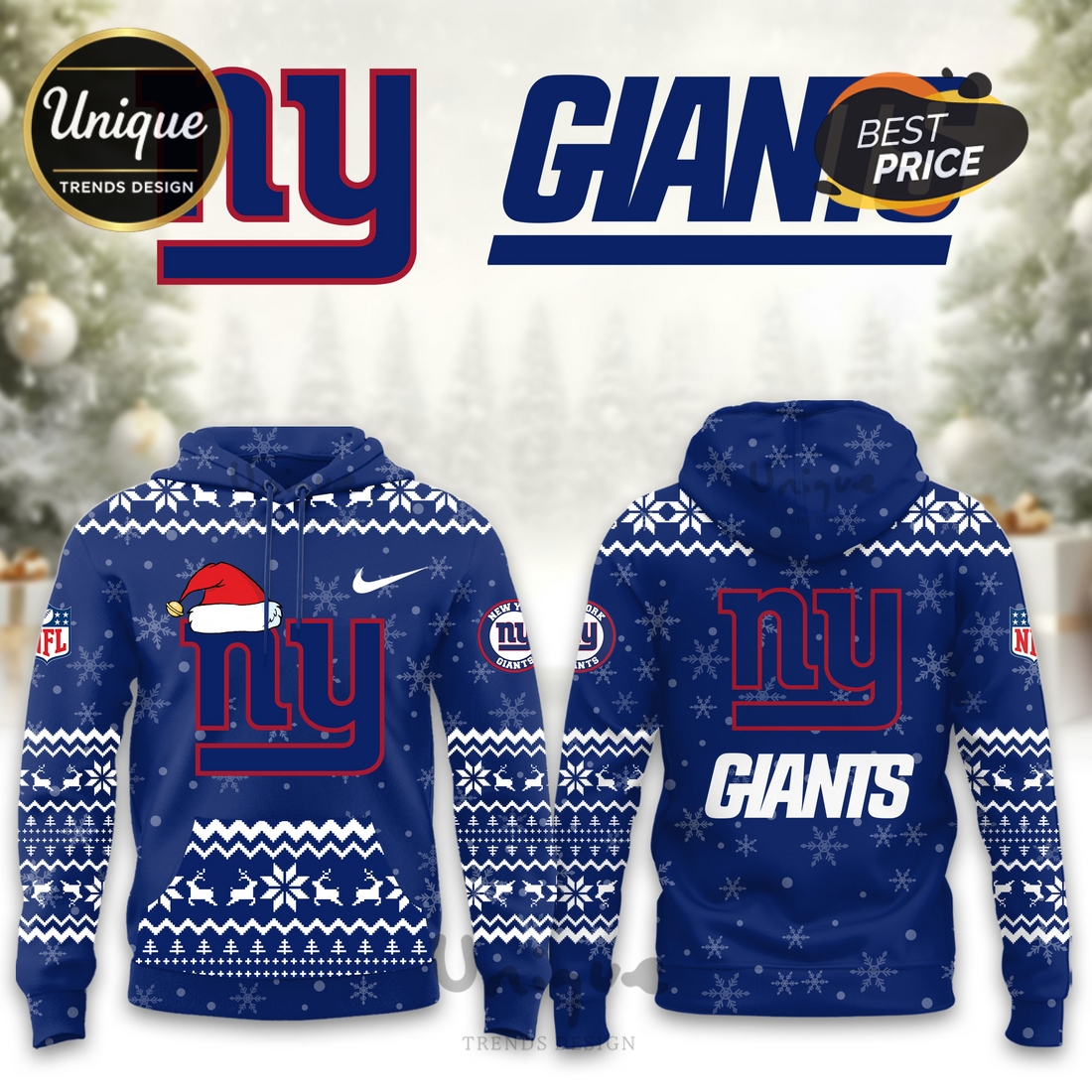 New York Giants Christmas Limited Hoodie And Cap New York Giants Christmas Limited Hoodie And Cap