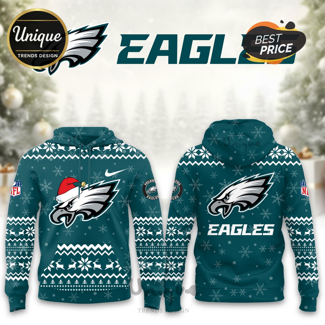 Philadelphia Eagles Christmas Limited Hoodie And Cap Philadelphia Eagles Christmas Limited Hoodie And Cap
