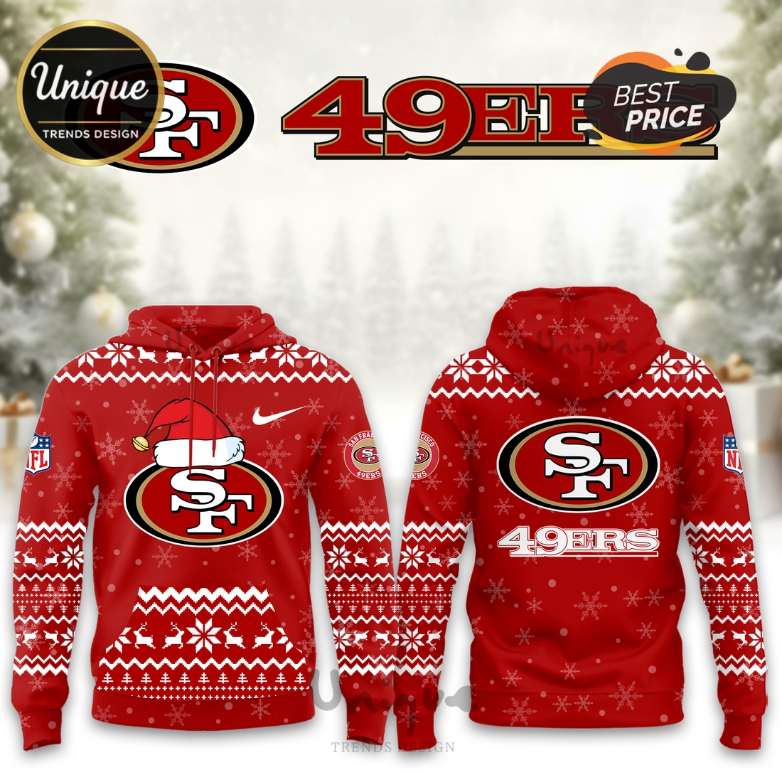 San Francisco 49ers Christmas Limited Hoodie And Cap San Francisco 49ers Christmas Limited Hoodie And Cap